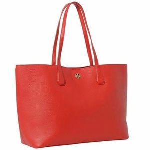 Tory Burch BRODY Liberty red/orange leather shoulder tote bag